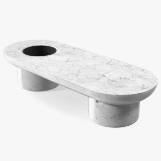 3D model Outdoor Marble Bench