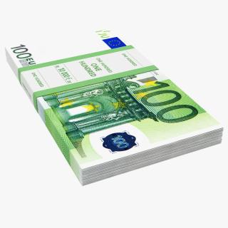 3D model 100 Euro Bundle Banknotes