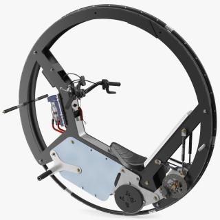 Monowheel Motorcycle Rigged 3D