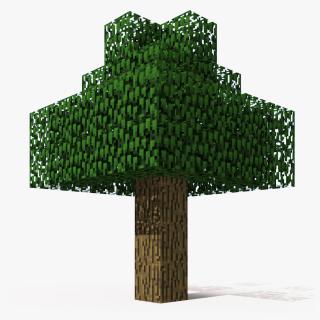 3D Minecraft Oak Tree model