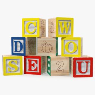 3D Wooden Letters Blocks