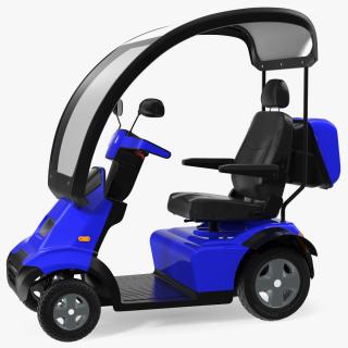 Blue 4-Wheel Electric Scooter 3D model