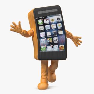 3D Advertising Costume Mobile Phone Orange Rigged