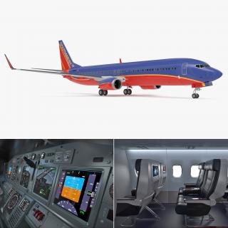 Boeing 737-900 with Interior Southwest Airlines 3D