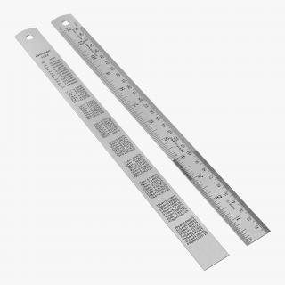 Stainless Steel Ruler 30 Inch 3D model