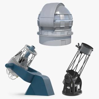 3D model Observatory Telescopes Collection 2