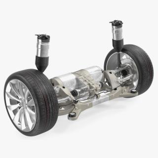 3D Electric Car Chassis Suspension