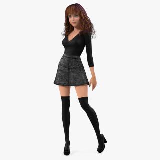 3D model Cartoon Woman Clothes Standing Pose