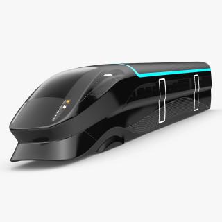 3D Futuristic Train Locomotive Black model