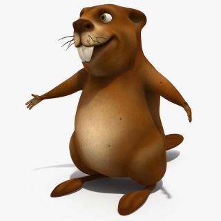 Cartoon Beaver Neutral Pose 3D