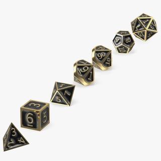 DND Dice Set Bronze 3D model