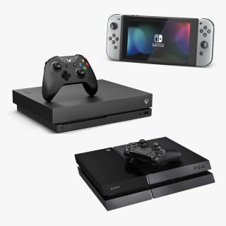 Game Consoles Collection 3D model