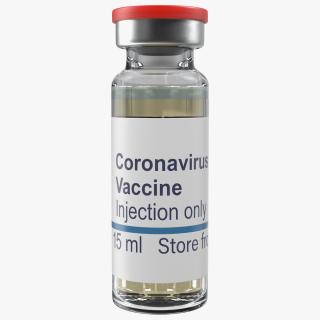 COVID 19 Vaccine Vial 15ml Red Cap 3D model