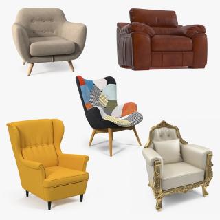 Armchairs Collection 3 3D