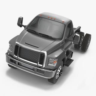 3D Crew Cab Chassis Truck Generic Simple Interior