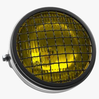 3D Motorcycle Headlight Yellow with Mesh Grill model