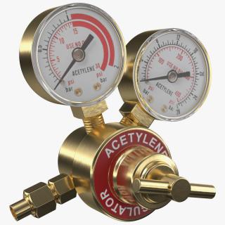 Dual Gauge Acetylene Regulator for Welding 3D