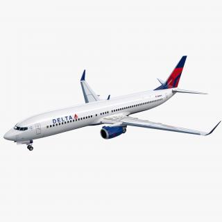 Boeing 737-900 Delta Air Lines Rigged 3D