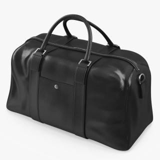 Leather Travel Bag Black 3D model