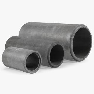 3D model Precast Concrete Drainage Pipes Set