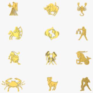 3D model Golden Zodiac Signs2