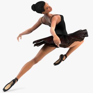 3D Light Skinned Black Ballerina Rigged