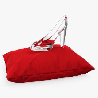 3D model Glass Slipper on Velvet Pillow