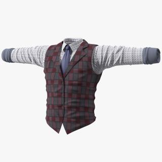 Men Vest with Shirt 3D model