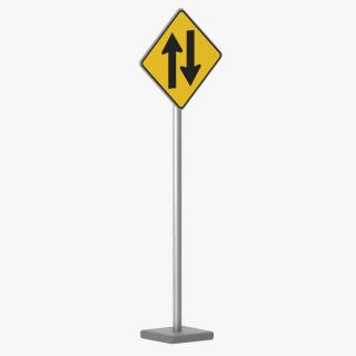 3D model Road Sign Two Way Traffic