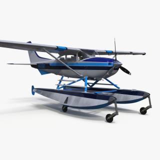 3D model Seaplane Cessna 182 Floatplane