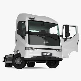 Electric Truck BYD ETM6 Chassis White Rigged 3D model