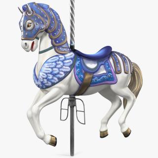 Carousel Horse Blue 3D model