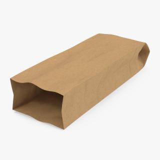 3D Brown Paper Bag for Bread Empty