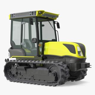 Tracked Tractor Cabin Dirty 3D