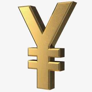 3D Japanese Yen Currency Symbol Gold model