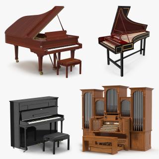 3D Musical Keyboard Instruments Collection 3