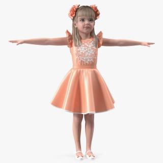 Child Girl Party Style Rigged 3D model