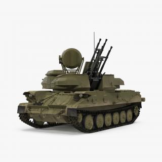 Anti Aircraft Tank ZSU 23 Shilka Rigged 3D model