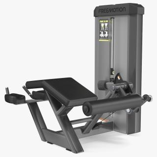 3D model Grey Prone Leg Curl Trainer Freemotion Rigged