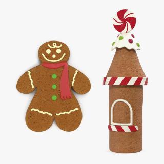 Gingerbread Cookie Collection 3D model