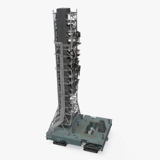 3D Launch Pad with Missile Crawler Transporter model