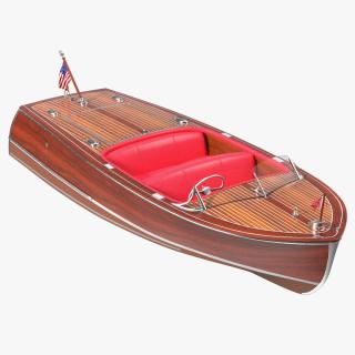 3D model Vintage Dark Wooden Sport Boat