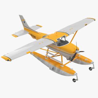 Cessna 182 Skylane Seaplane with Floats 3D model