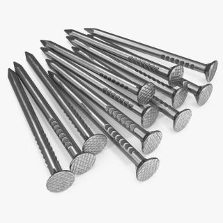 3D model Small Pile Of Steel Nails