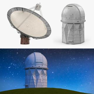 Observatory and Radio Telescope 3D Models Collection 3D