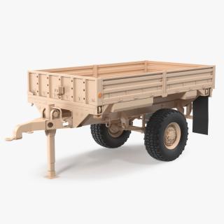 3D Military Cargo Trailer M1082 Sand model