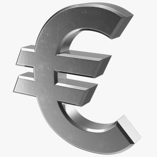 3D Euro Sign Silver