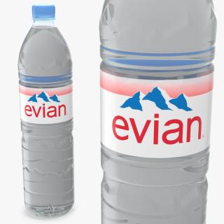 Evian Natural Mineral Water Plastic Bottle 3D