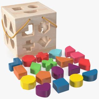 3D Cube Shape Sorter Toy with 19 Blocks