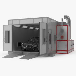 3D model Vehicle Paint Booth with Car Inside